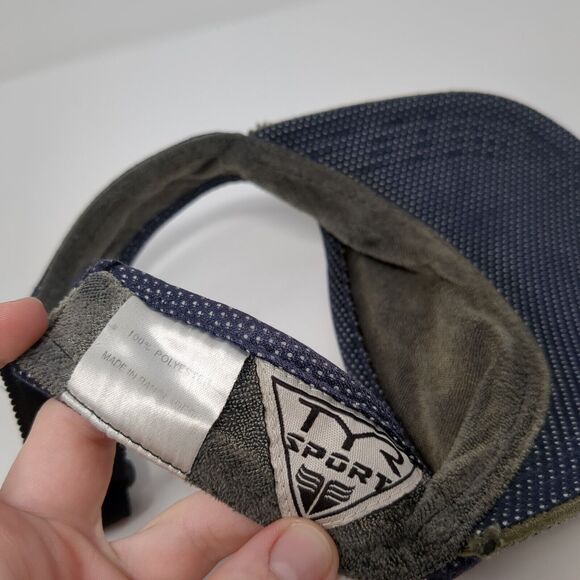 TYR Sport Slideback Sun Visor Cap Blue One Size Adjustable Embroidered Polyester - Picture 7 of 7
